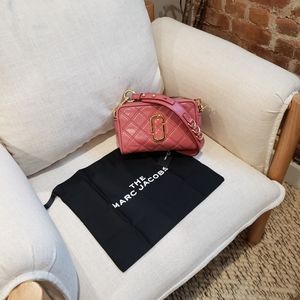 MARC JACOBS 100% LEATHER Snapshot bag in mauve rose pink